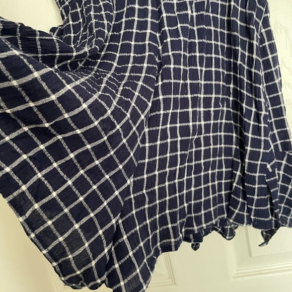 BP Navy Checkered Wrap Dress size XS - Picture 5 of 6